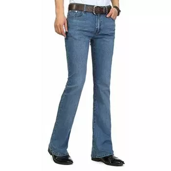 Мужские джинсы Мужские расклешенные джинсы Мужские расклешенные брюки Классические дизайнерские расклешенные джинсы Размер 26-40 26 светло-синий