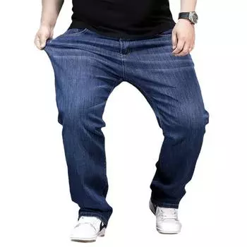 Мужские джинсы осень и зима новый тренд ретро мужские брюки эластичные прямые брюки с добавлением флиса и увеличенный повседневный размер 30