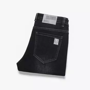 Мужские джинсы осень и зима новый тренд ретро мужские брюки эластичные прямые брюки с добавлением флиса и увеличенный повседневный размер 28