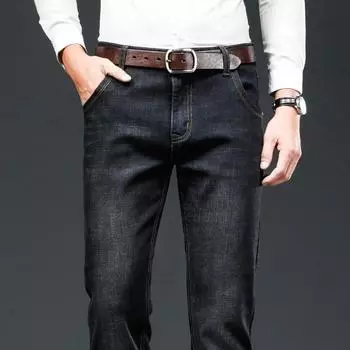 Мужские джинсы Осенние мужские брюки Тонкие прямые джинсы Мужские повседневные брюки Свободные универсальные брюки 29 синий