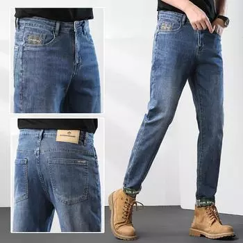 Мужские джинсы, простые весенне-летние мужские молодежные модели, сочетающиеся с модной повседневной облегающей мужской одеждой. 38