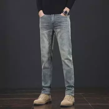 Мужские джинсы прямого кроя в стиле ретро с потертостями High-End на весну и осень 40 (Waist 32in) 215 lbs