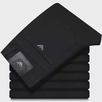 Мужские джинсы прямого покроя Stretch Business 2024 года, осень/зима – плотный черный цвет 38