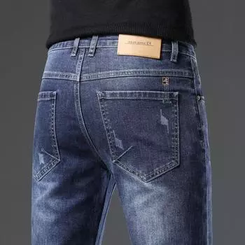 Мужские джинсы прямые узкие эластичные повседневные брюки 28