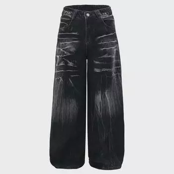 Мужские джинсы Qilin Retro Lightning Wide-Leg X-Large