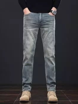 Мужские джинсы Retro Light Luxury Slim Straight - универсальные и эластичные повседневные джинсовые брюки 31 (Waist 2 4 ) 130 Jin