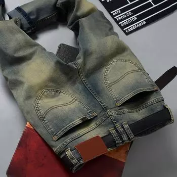 Мужские джинсы Slim Fit эластичные маленькие прямые брюки для всех сезонов 28