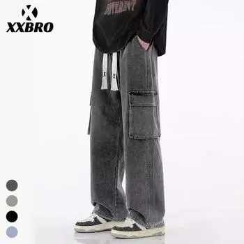 Мужские джинсы свободного кроя XXBRO High Street Fashion Straight S жёлтый/охра