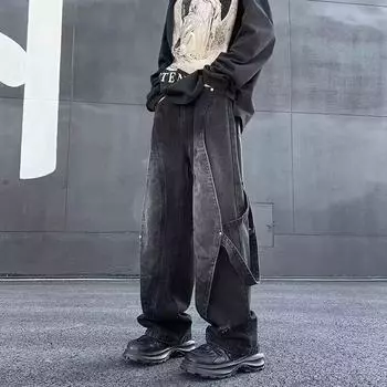 Мужские джинсы в стиле ретро с широкими штанинами High Street L синий