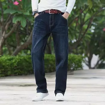 Мужские джинсы весной и осенью, удобные и объемные, мужские брюки оверсайз, свободные прямые повседневные широкие брюки прямого кроя для мужчин. 44