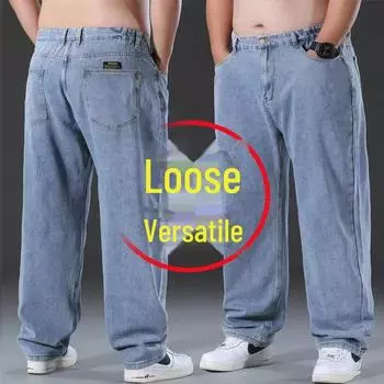 Мужские джинсы Xintang Wide-Leg Loose-Fit для больших и высоких размеров 34