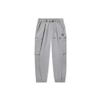 Мужские джоггеры свободного кроя Li Ning X Jackie Chan Collaboration Kung Fu Series, однотонные, серые, AYKU143-3 S