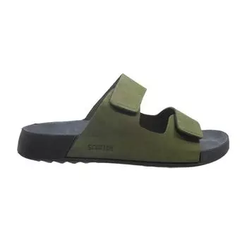 Мужские ежедневные анатомические тапочки цвета хаки из кожи M7011NH