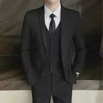 Мужские фактурные костюмы в корейском стиле: Облегающие топы и пальто для женихов и друзей жениха — идеально подходят для свадеб и официальных деловых мероприятий. 5XL