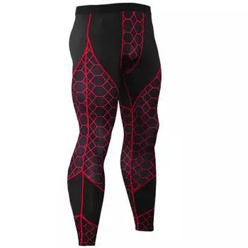 Мужские фитнес-брюки с принтом, спортивные быстросохнущие эластичные облегающие брюки Red,3XL