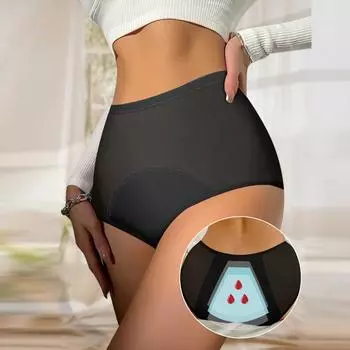 Мужские физиологические однотонные трусы, удобные дышащие эластичные трусики, женское нижнее белье S чёрный