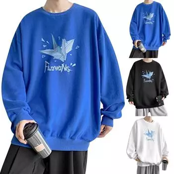 Мужские флисовые толстовки большого размера, свитера с длинным рукавом, пуловеры, осенние наряды L чёрный