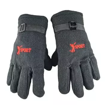 Мужские флисовые зимние спортивные перчатки — теплые, износостойкие, морозостойкие, с бархатной подкладкой. One Size чёрный