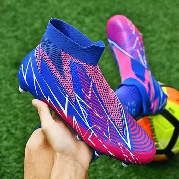 Мужские футбольные бутсы Детские футбольные бутсы FG Длинные шипы Женские дышащие футбольные бутсы Тренировочные бутсы для мальчиков Профессиональные футбольные бутсы для футзала на открытом воздухе 36 чёрный
