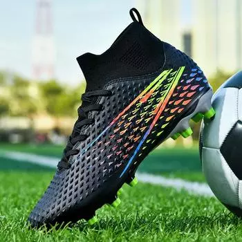 Мужские футбольные бутсы Детские футбольные бутсы Женские профессиональные футбольные бутсы Противоскользящие футбольные бутсы Chaussure FG Уличные футбольные бутсы 36 синий