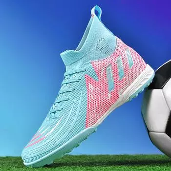 Мужские футбольные бутсы FG/TF с нескользящей подошвой, тренировочные бутсы для игры на траве, мягкие модные кроссовки с высоким верхом, футбольные бутсы 35-45 35