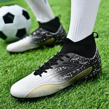 Мужские футбольные бутсы FG/TF Turf Soccer Cleats, тренировочная обувь, модный дизайн, высококачественные кроссовки для активного отдыха, высокие футбольные бутсы 45 35