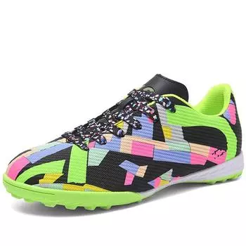 Мужские футбольные бутсы, футбольные бутсы большого размера 33-46, мужские/детские, высокие, с короткими шипами, противоскользящие, для активного отдыха 34 белый