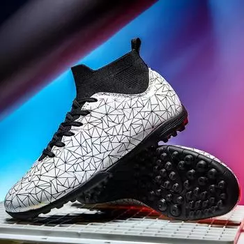 Мужские футбольные бутсы подростковые дышащие футбольные бутсы профессиональная игровая площадка TF/FG футбольные бутсы мужские кроссовки для взрослых размер 35-45 45 белый