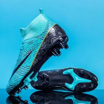 Мужские футбольные бутсы, профессиональные футбольные бутсы Fg/TF, дышащие спортивные футбольные тренировочные кроссовки для улицы и помещений 33 зелёный