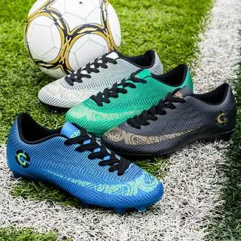 Мужские футбольные бутсы размера 31–48. Детские спортивные футбольные бутсы FG/TF. Противоскользящие тренировочные бутсы с травой. Футбольные кроссовки для мини-футбола. 31 серый/белый