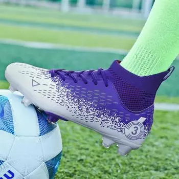 Мужские футбольные бутсы с длинными ногтями, детские футбольные бутсы, детские тренировочные футбольные бутсы, кроссовки для родителей и детей для мальчиков 45 темно-синий