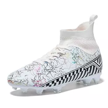 Мужские футбольные бутсы с длинными шипами TF/FG, футбольные бутсы до щиколотки для подростков, бутсы для взрослых, тренировочные матчи на траве, спортивные кроссовки для женщин 45 чёрный