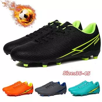 Мужские футбольные бутсы с длинными шипами и высокой лодыжкой, футбольные бутсы FG, уличные бутсы для травы, футбольные бутсы, тренировочные спортивные футбольные бутсы 36 оранжевый