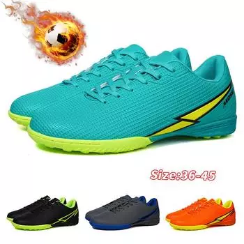 Мужские футбольные бутсы с длинными шипами и высокой лодыжкой, футбольные бутсы TF, уличные бутсы для травы, футбольные бутсы, тренировочные спортивные футбольные бутсы 36 оранжевый