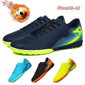 Мужские футбольные бутсы с длинными шипами и высокой лодыжкой, футбольные бутсы TF, уличные бутсы для травы, футбольные бутсы, тренировочные спортивные футбольные бутсы 36 жёлтый