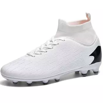 Мужские футбольные бутсы с мягкой резиновой подошвой, короткие шипы, искусственный газон, кожаные футбольные бутсы для детей и подростков 36 чёрный