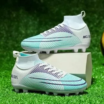Мужские футбольные бутсы высокого качества TF/FG футбольные бутсы нескользящие дышащие футбольные бутсы тренировочные футбольные бутсы для игры на траве для детей 35