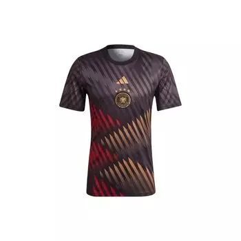 Мужские футбольные майки Adidas в полоску с круглым вырезом и коротким рукавом, черные HC1286 L