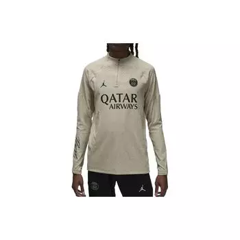 Мужские футбольные майки с длинным рукавом Jordan x PSG Paris Saint-Germain Strike Third Dri-Fit с принтом логотипа Stone DZ0696-231 S