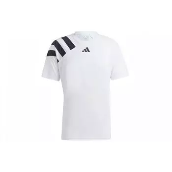 Мужские футбольные майки с коротким рукавом Adidas Fortore 23 в полоску с цветными блоками, белые IK5745 L