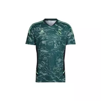 Мужские футбольные майки с короткими рукавами Adidas с v-образным вырезом и логотипом сезона 22/23, зеленые HD1204 S