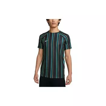 Мужские футбольные майки с круглым вырезом в полоску Nike Dri-Fit Pro, черные DV9294-010 M