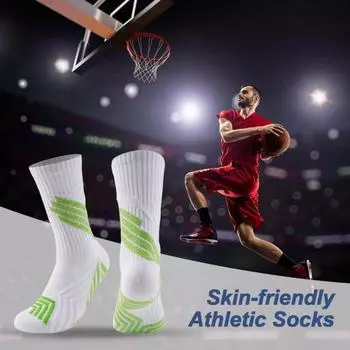 Мужские футбольные носки, противоскользящие спортивные носки, дышащие, влагоотводящие спортивные носки синий