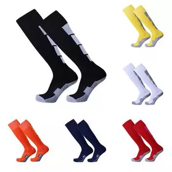 Мужские футбольные носки выше колена, длинные носки для бейсбола, бега, спорта One Size белый