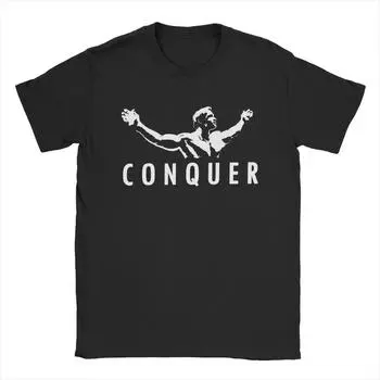 Мужские футболки Arnold Schwarzenegger Conquer, 100% хлопок, классная футболка с коротким рукавом и круглым вырезом, летние футболки S чёрный