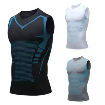 Мужские футболки без рукавов Базовый слой Жилет Баскетбольный спортивный плотный компрессионный тренажерный зал Фитнес-бегун Топ для бега Джерси Открытый майка 3XL 4XL 5XL S чёрный