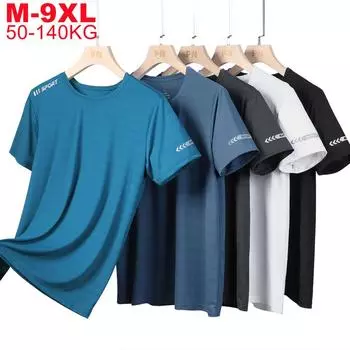Мужские футболки больших размеров 6xl 7xl 8xl 9xl с коротким рукавом, Мужская летняя крутая быстросохнущая футболка большого размера, мужская спортивная одежда M