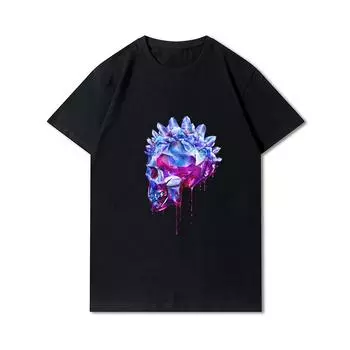 Мужские футболки больших размеров в стиле Харадзюку, футболка с принтом в стиле аниме, летние хлопковые топы с круглым вырезом, повседневные футболки S