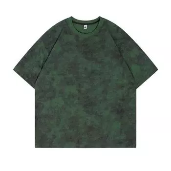 Мужские футболки больших размеров, винтажные выстиранные футболки свободного кроя, унисекс, с коротким рукавом, повседневные базовые футболки с графическим принтом, топы M чёрный