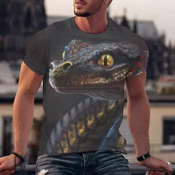 Мужские футболки, быстросохнущие топы, летняя мода, уличные футболки с коротким рукавом, футболки с 3D-графикой, свободная мужская одежда S